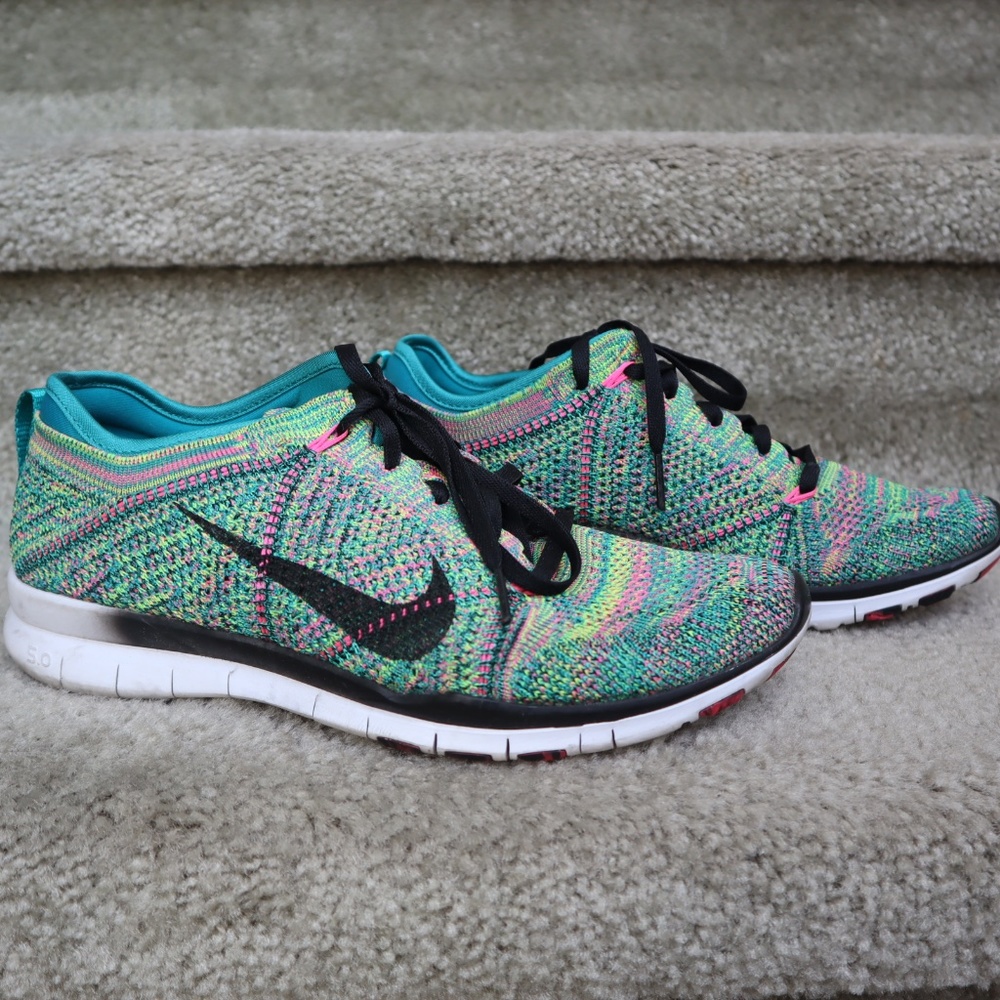 Nike, Fly Knit Free, Green/White/Black, Size 8, Women’s, Used